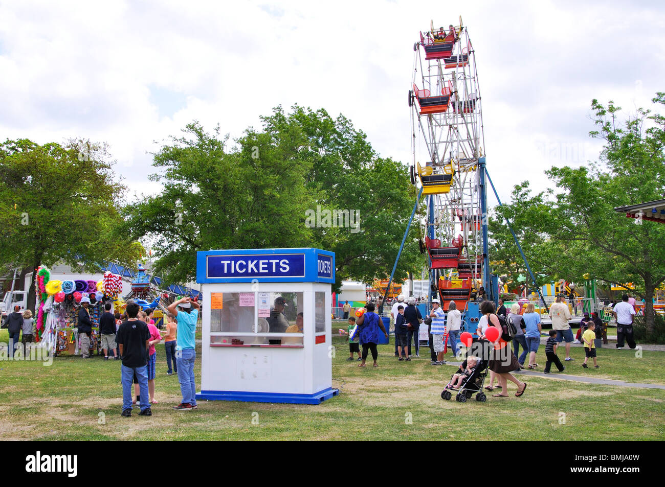 Tickets booth for local amusement and entertainment park Stock Photo ...