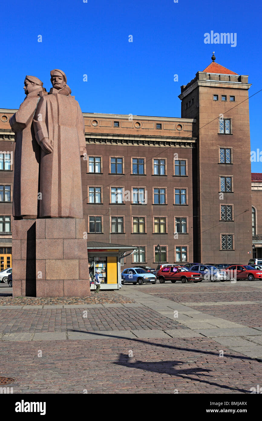 Monument to Latvian Red Riflemen, Riga, Latvia Stock Photo