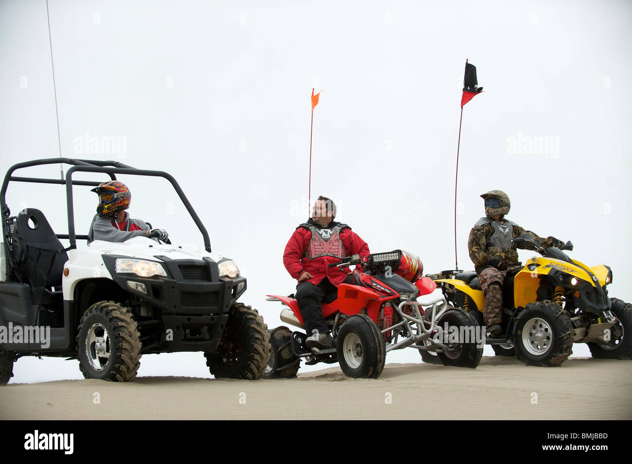 Dune buggies, quad bikes, ATCs and dirt bikes, ride through sand dunes