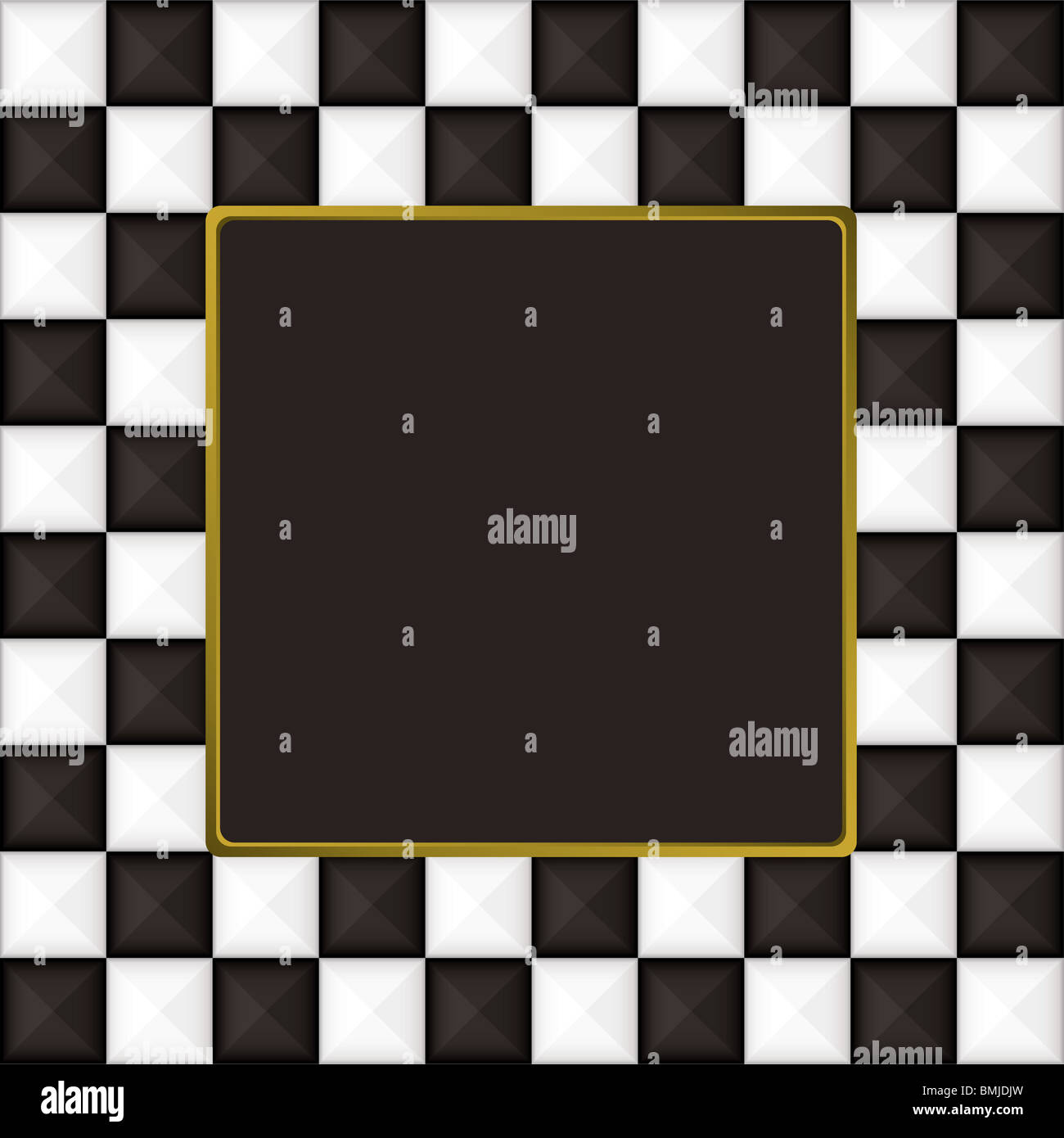 black and white square checkered picture frame or border Stock Photo ...