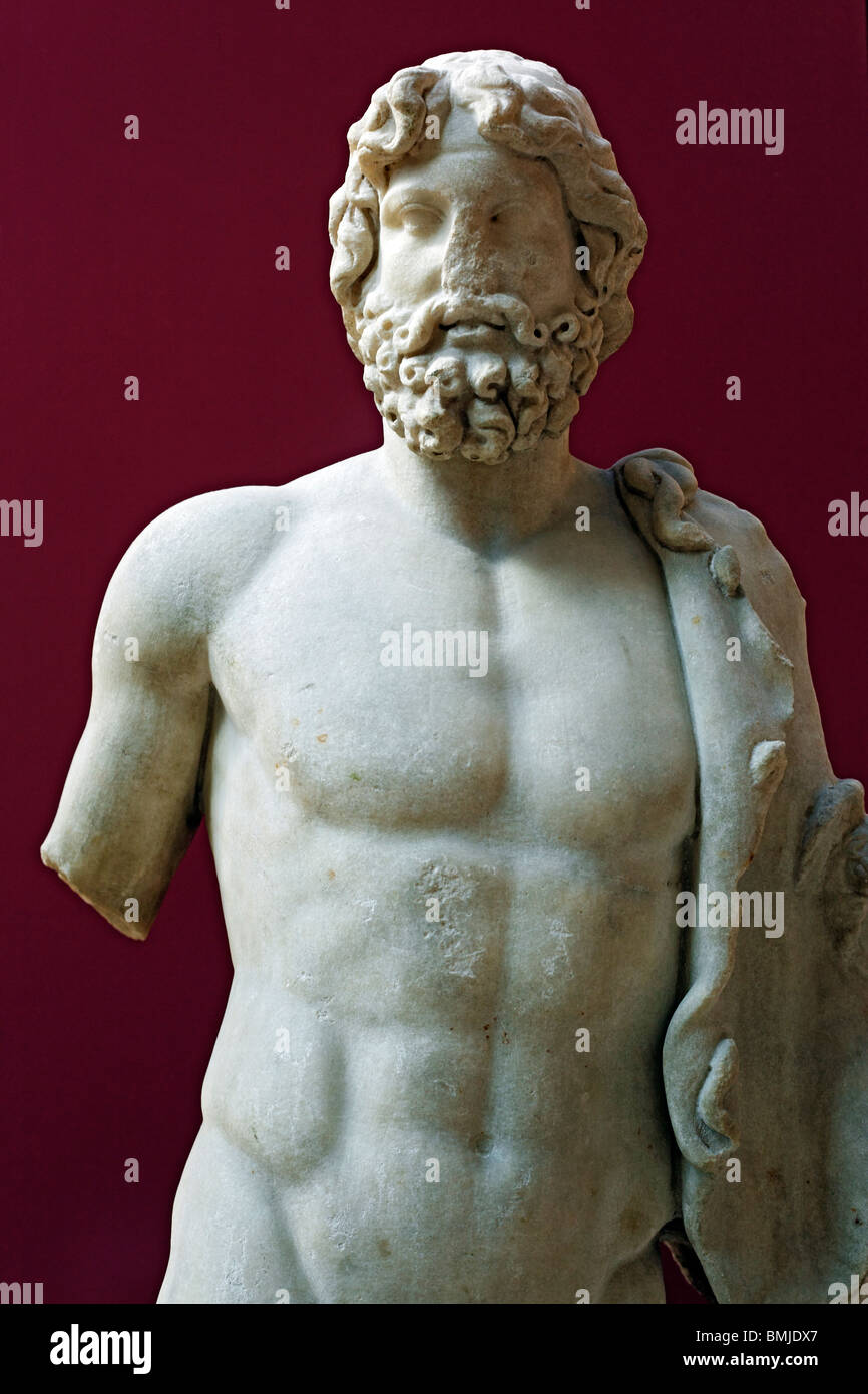 Statue of Heracles, Rijksmuseum van Oudheden, Leiden, Netherlands Stock