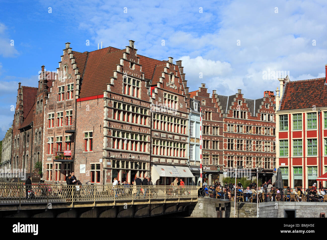 Houses at Graslei riverside, Ghent, Belgium Stock Photo Alamy