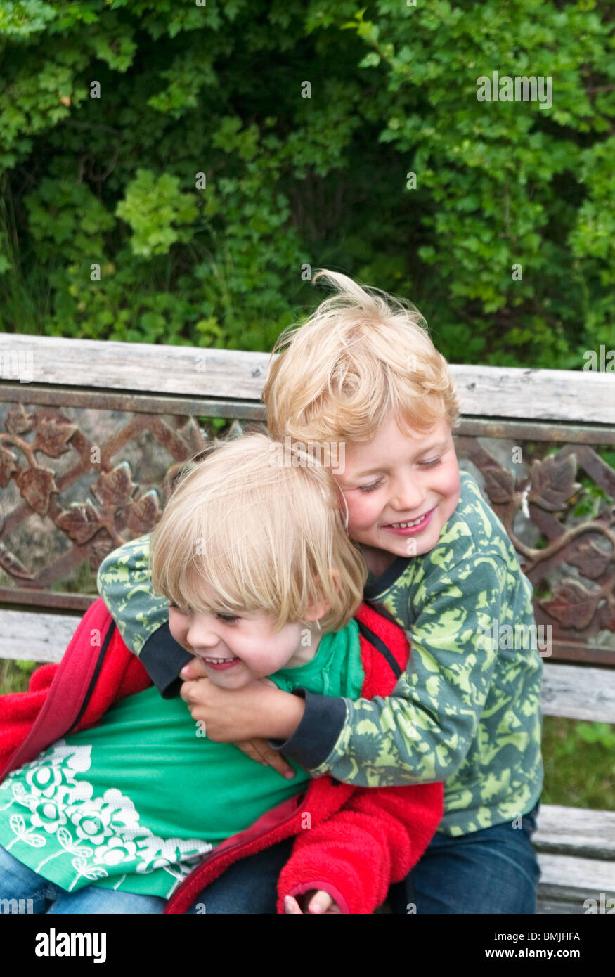 Brother and sister outdoors Stock Photo - Alamy