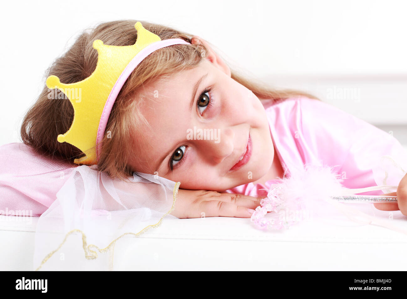 Beautiful small girl dressed as princess Stock Photo - Alamy