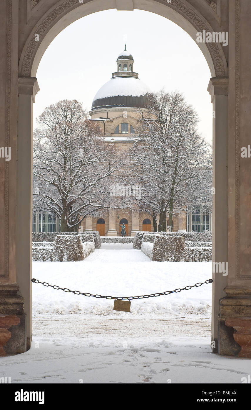 Winter Scene of the Bavarian State Chancellery Stock Photo