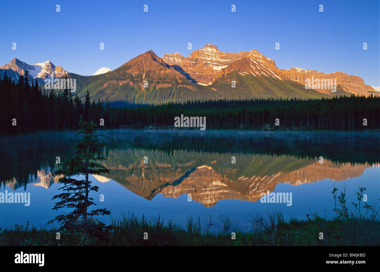 Banff  National Park Alberta, Canada Landscape  heritage site Helbert Lake Stock Photo