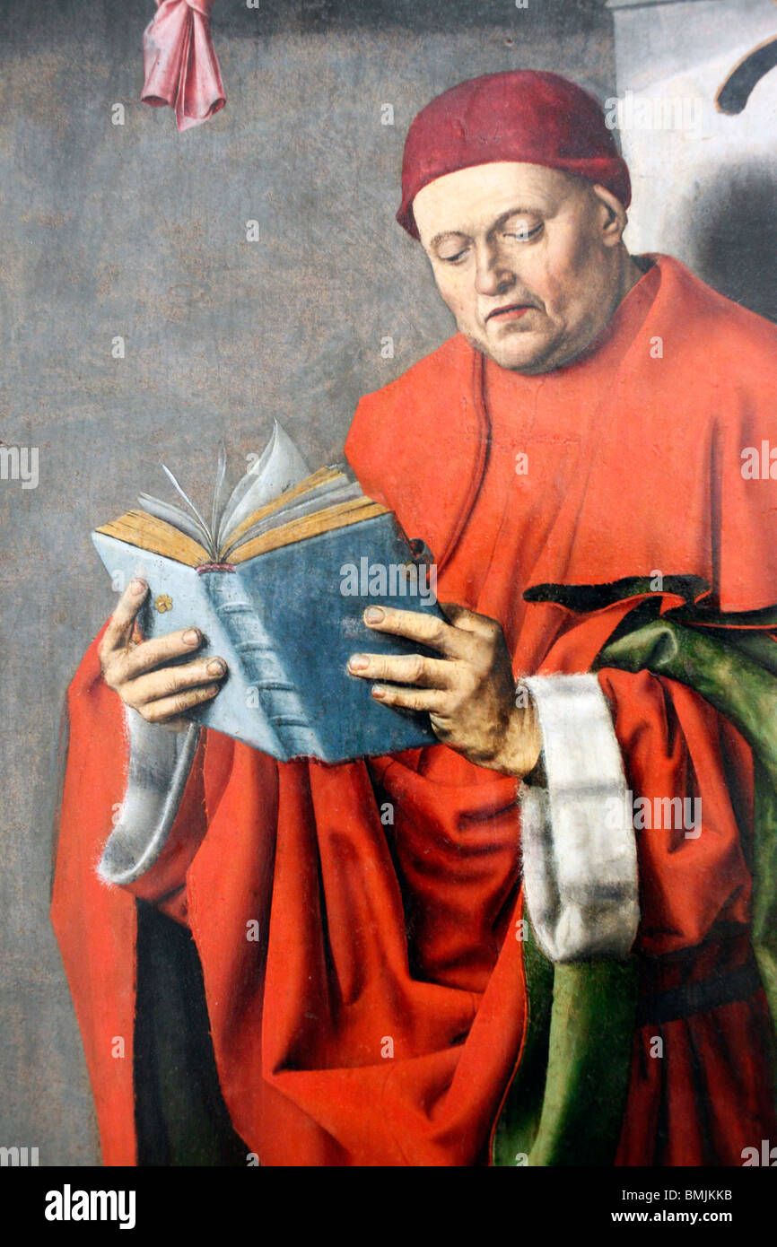 Prophet Jeremia (15th century), painting in museum, Brussels, Belgium Stock Photo