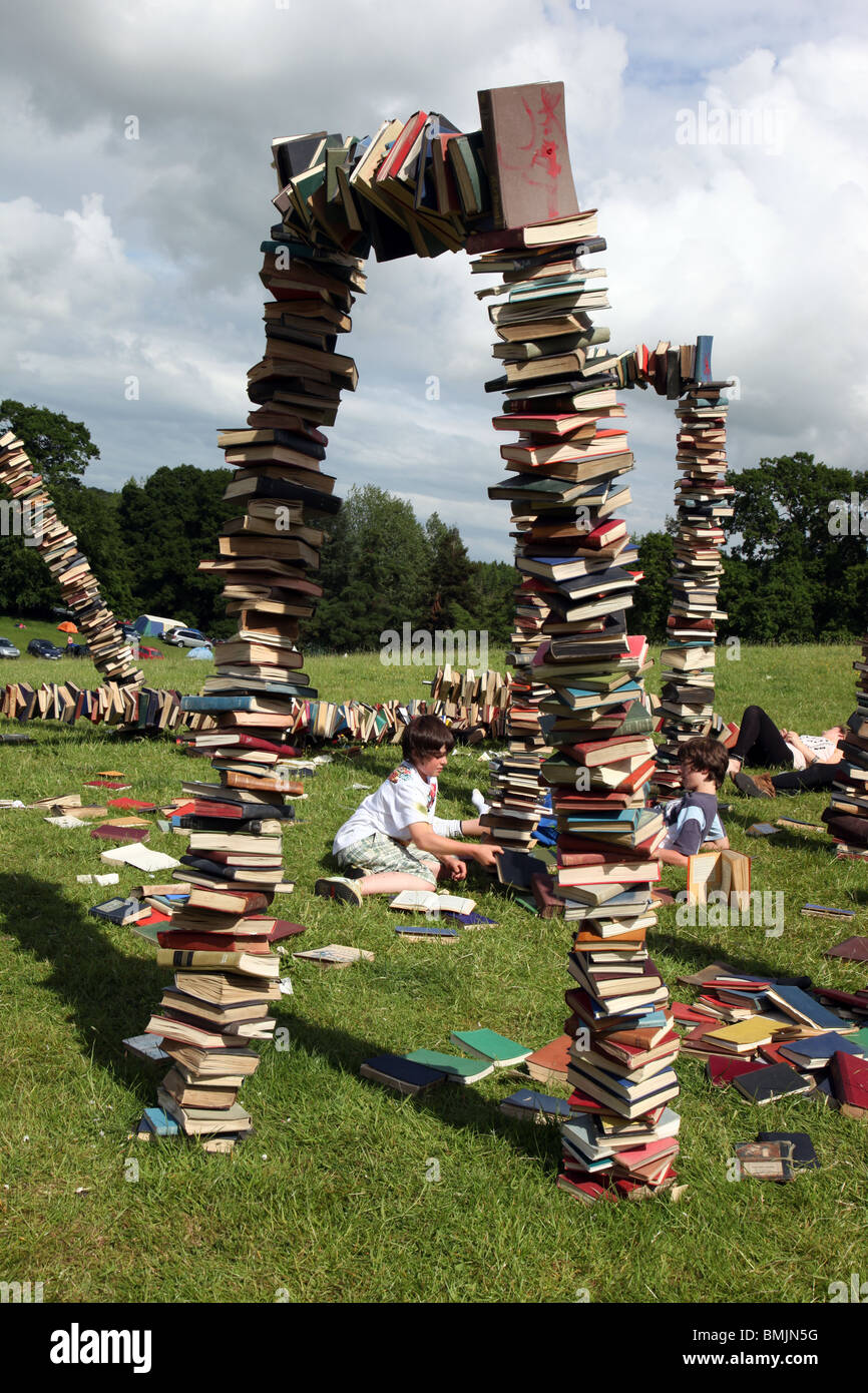 unwanted exlibrary books at Flatlake Festival, Ireland Stock Photo Alamy