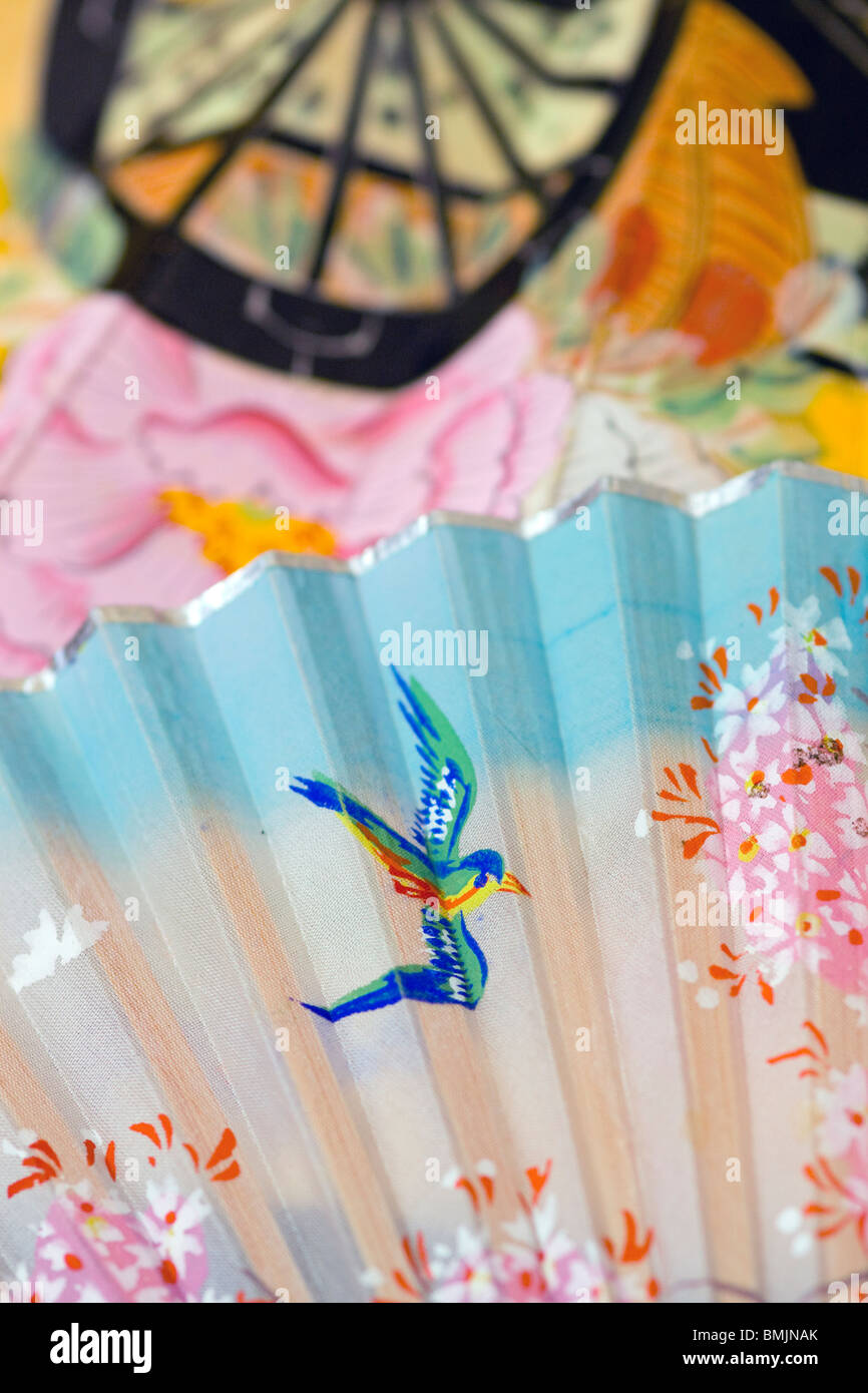 A Selection Of old Vintage Decorative silk folding Fans Stock Photo Alamy