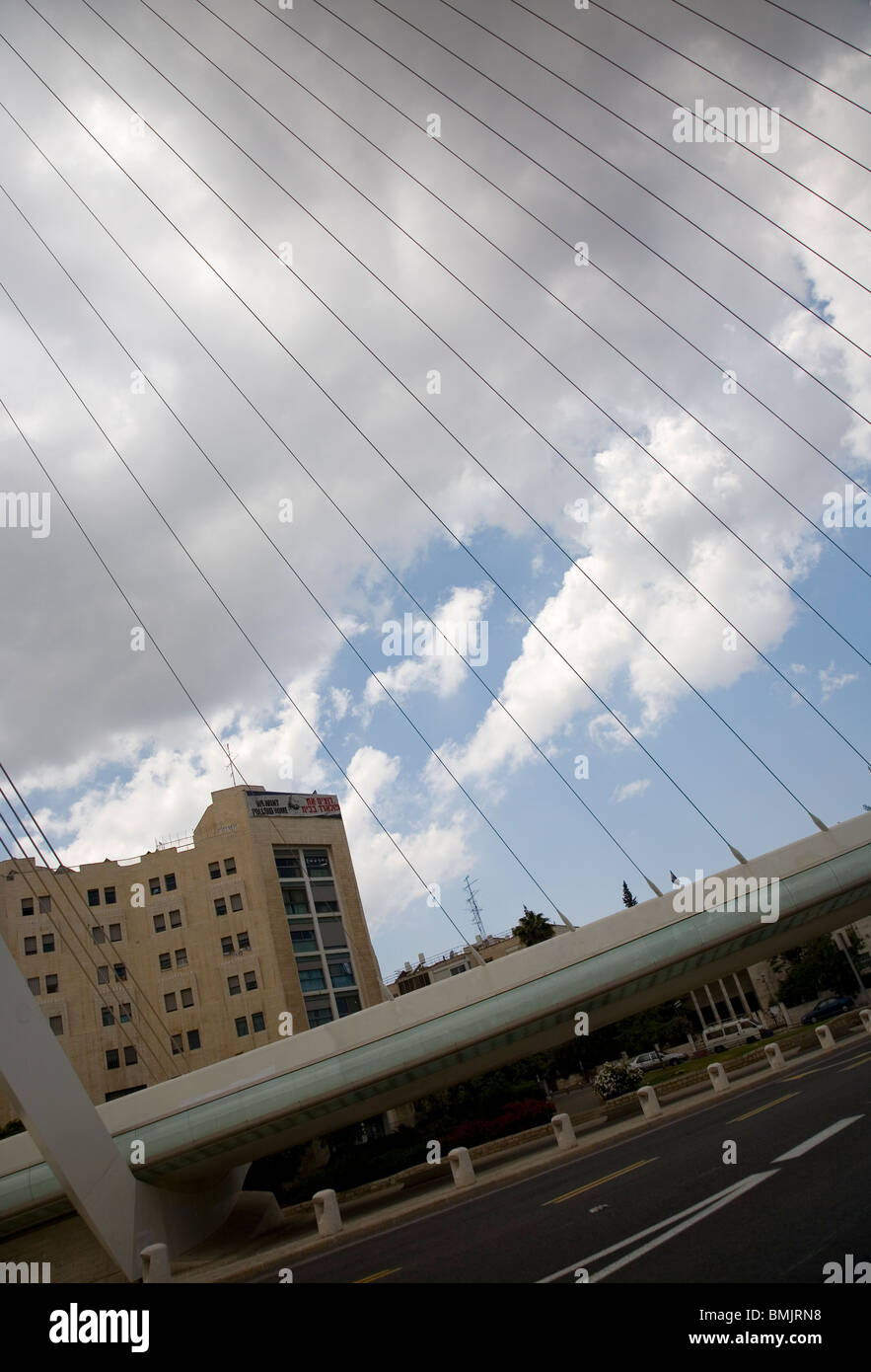 Jerusalem Chords Bridge - Calatrava Bridge Stock Photo