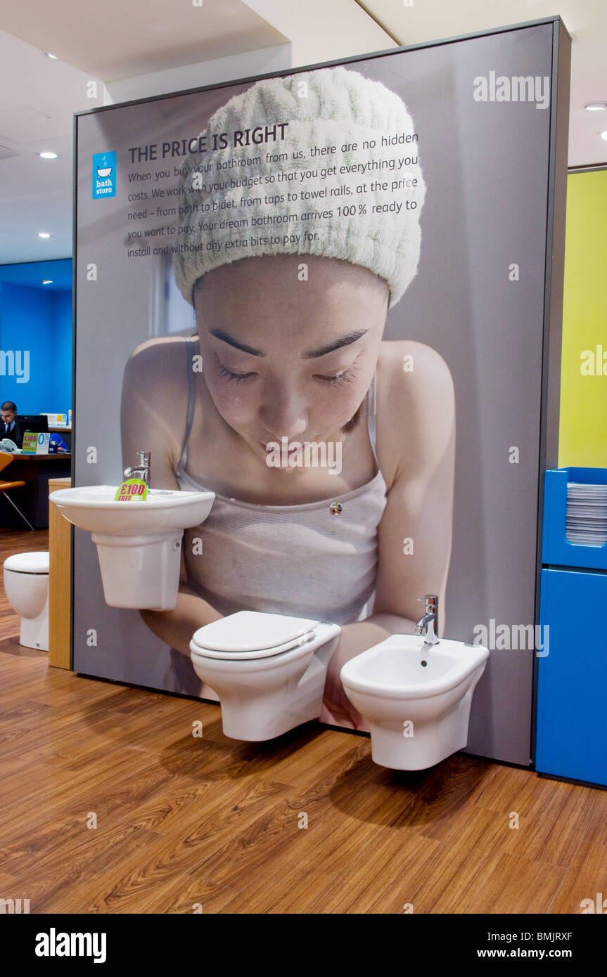 Bathstore, London where you can choose a new bathroom. Stock Photo