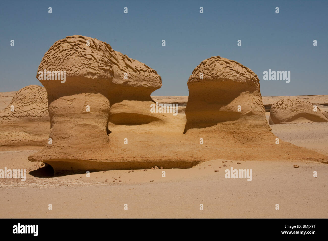 Sandstone formations resulting from wind erosion in Wadi AlHitan (Whale Valley), El Fayoum
