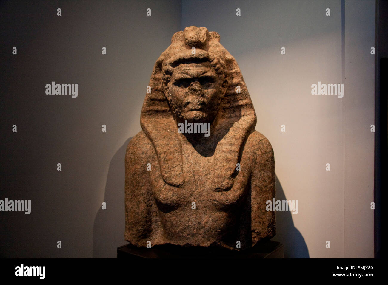 Ancient Egyptian statue on display at the Alexandria National Museum, Alexandria, Al Iskandariyah, Egypt Stock Photo