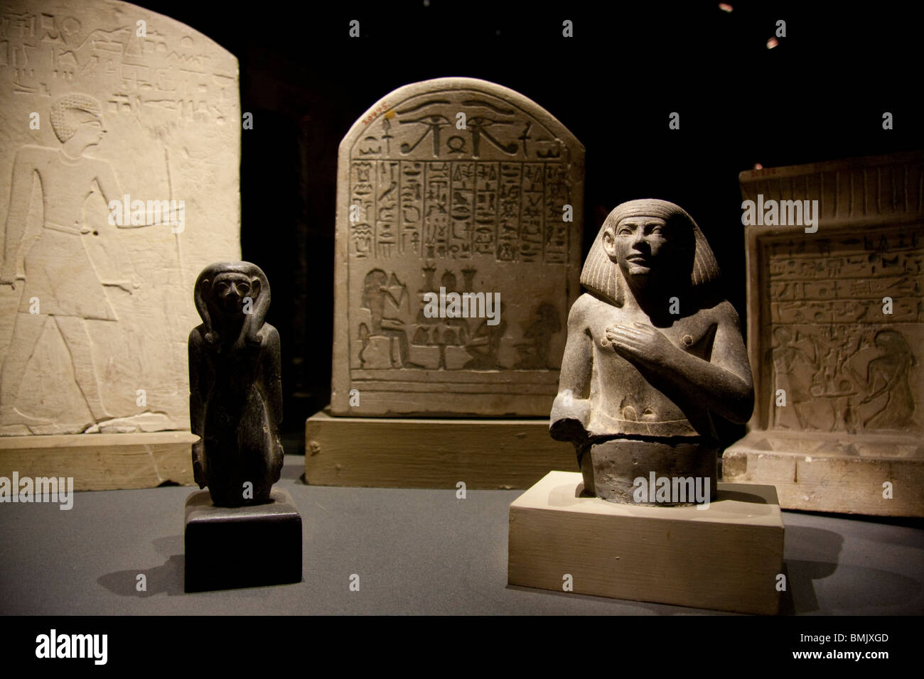 Ancient Egyptian artefacts on display at the Alexandria National Museum, Alexandria, Al Iskandariyah, Egypt Stock Photo