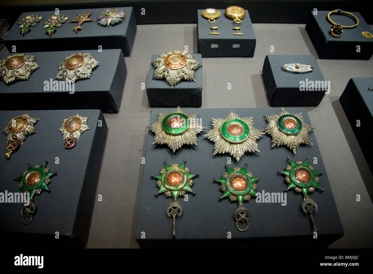 Medals on display at the Alexandria National Museum, Alexandria, Al ...