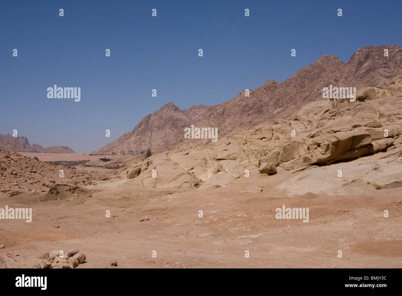 Path to Mount Sinai from Saint Catherine's Monastery, South Sinai, Egypt Stock Photo