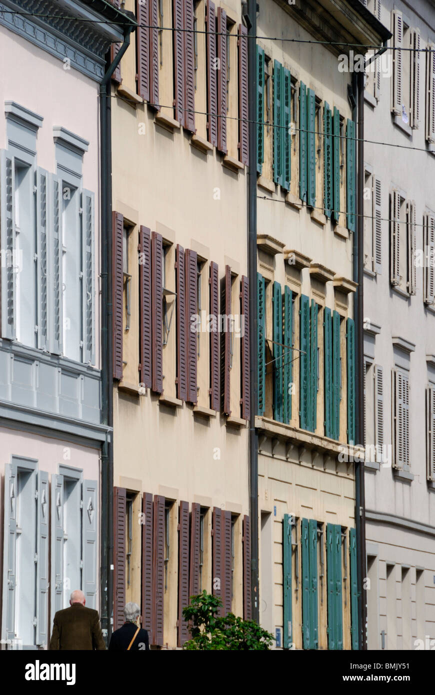 Historical building facades in Kohlberg, Basel, Switzerland Stock Photo
