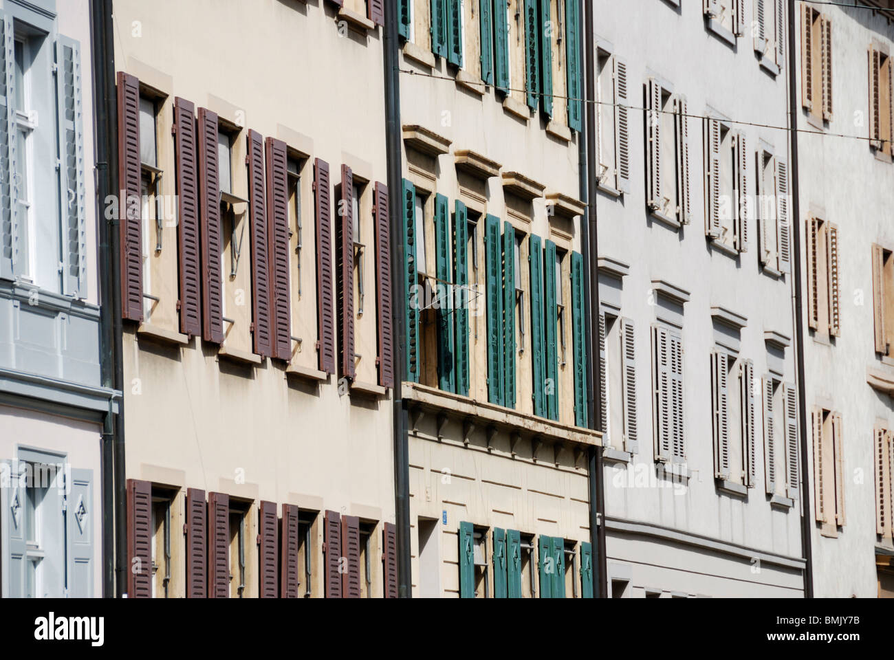 Historical building facades in Kohlberg, Basel, Switzerland Stock Photo