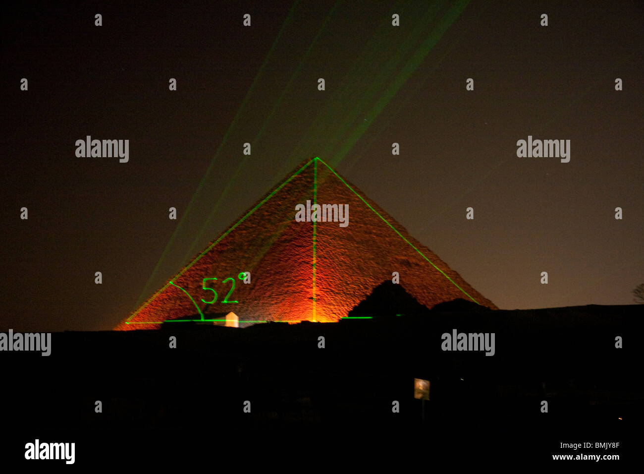 Great Pyramid of Khufu (Cheops) lit during the Sound & Light Show at ...