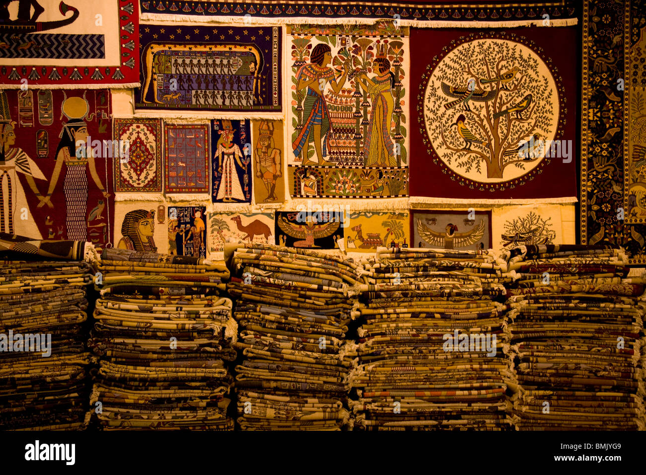 Carpet store, Saqqara, Al Jizah, Egypt Stock Photo Alamy