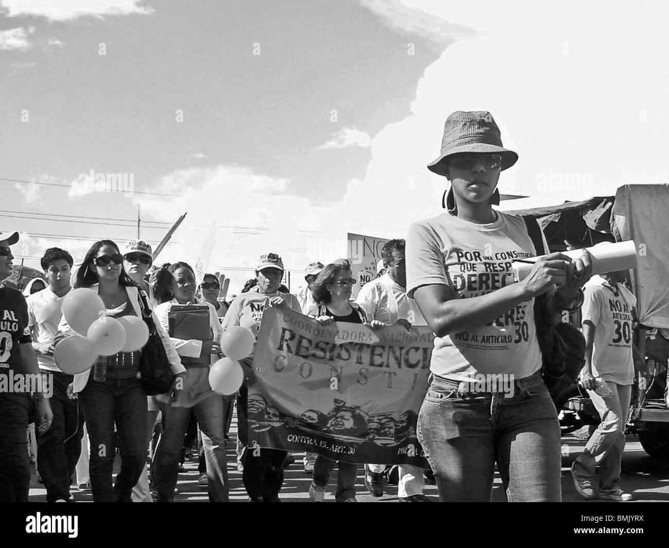 Women protest against 'article 30' of the constitution of the Dominican Republic, which has made abortion illegal in the country Stock Photo