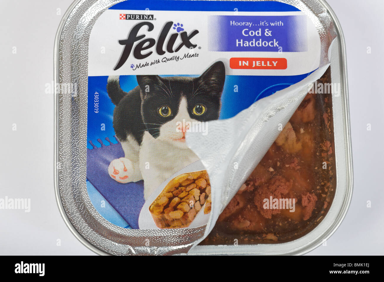Felix cod and haddock cat food by Purina Stock Photo