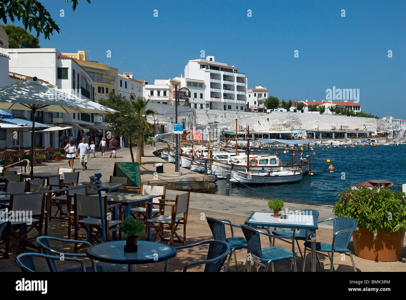 Calas Fonts Harbour, Es Castell, Menorca, Spain Stock Photo