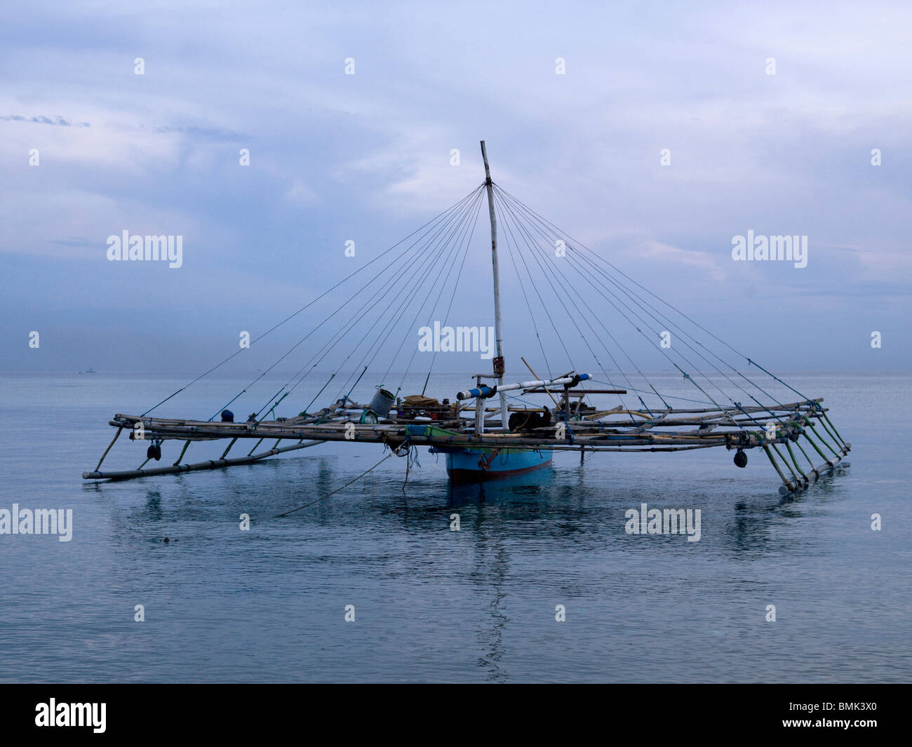 Java Sea, Bali, Indonesia; Balinese Fishing Vessel Stock Photo