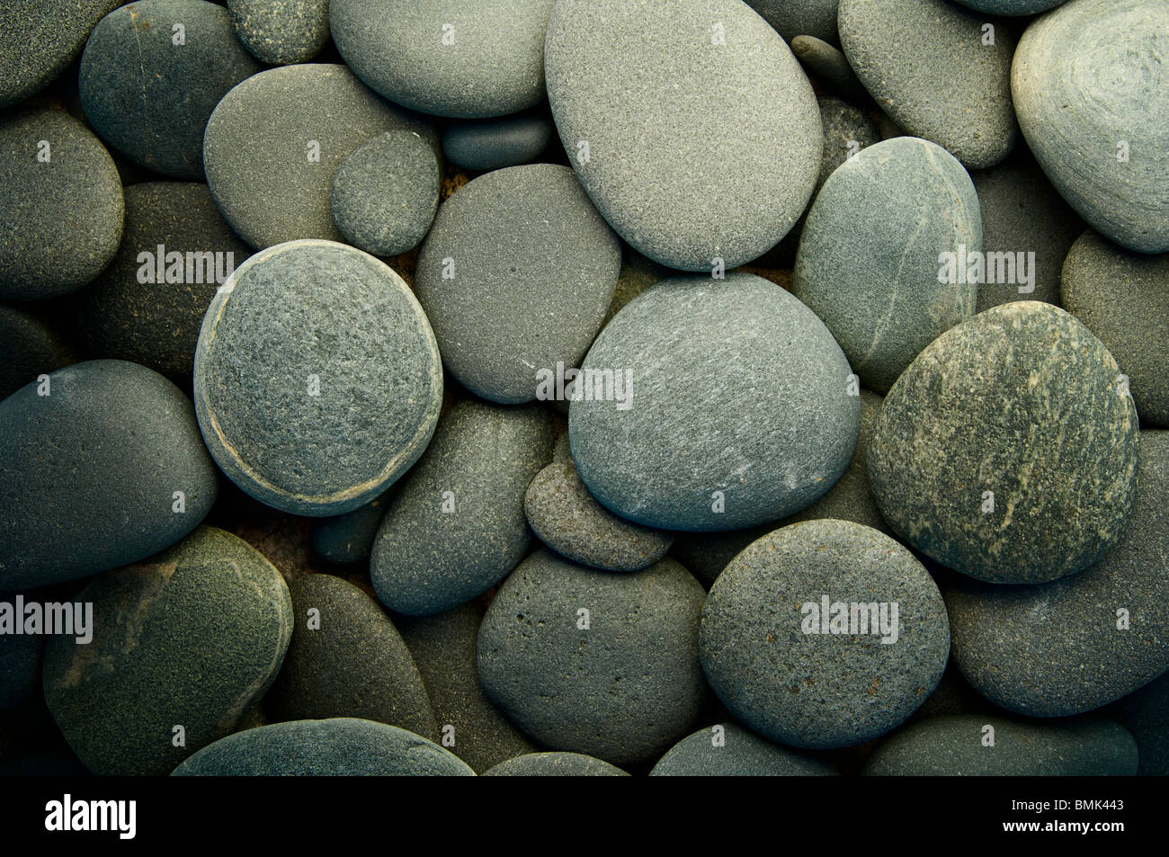 Beach rocks along the shore of the Great Lake Superior, MIchigan Stock Photo