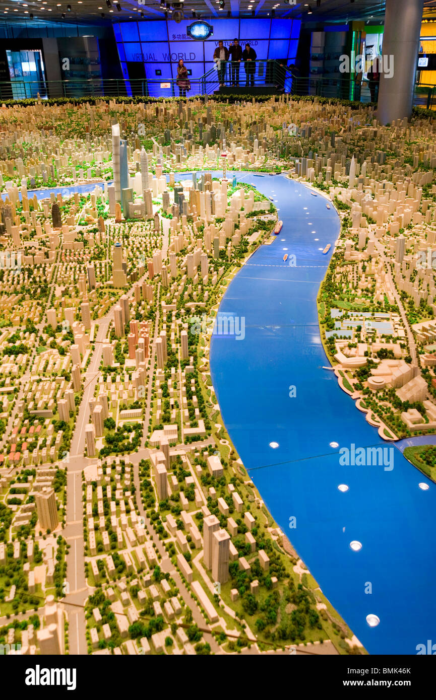Scale model of the city in the Shanghai Urban Planning Museum Stock Photo