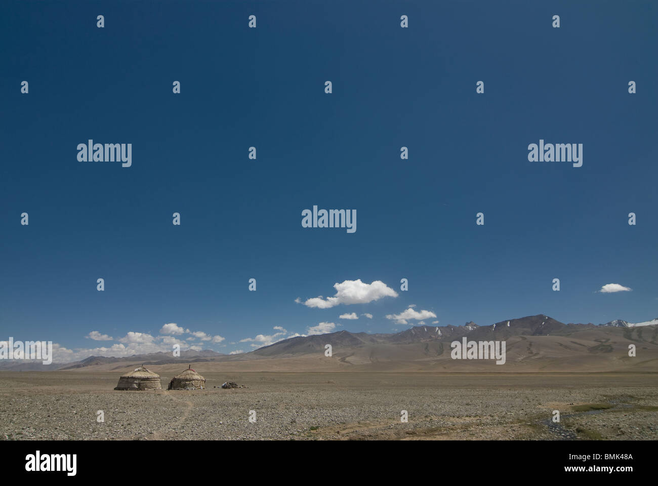 Lonely Yurt in the Pamir mountains, Pamirs, Tajikistan Stock Photo