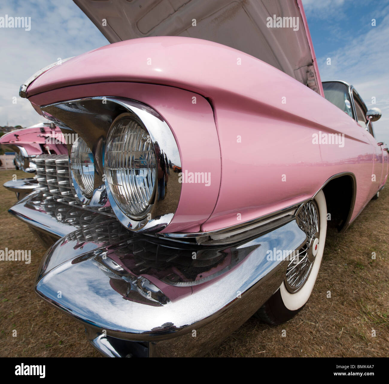 Pink Cadillac transport festival Barry Wales UK Great Britain Stock Photo