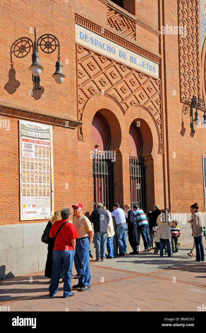 Madrid, Spain. Las Ventas bullring / Plaza de Toros. People buying tickets Stock Photo