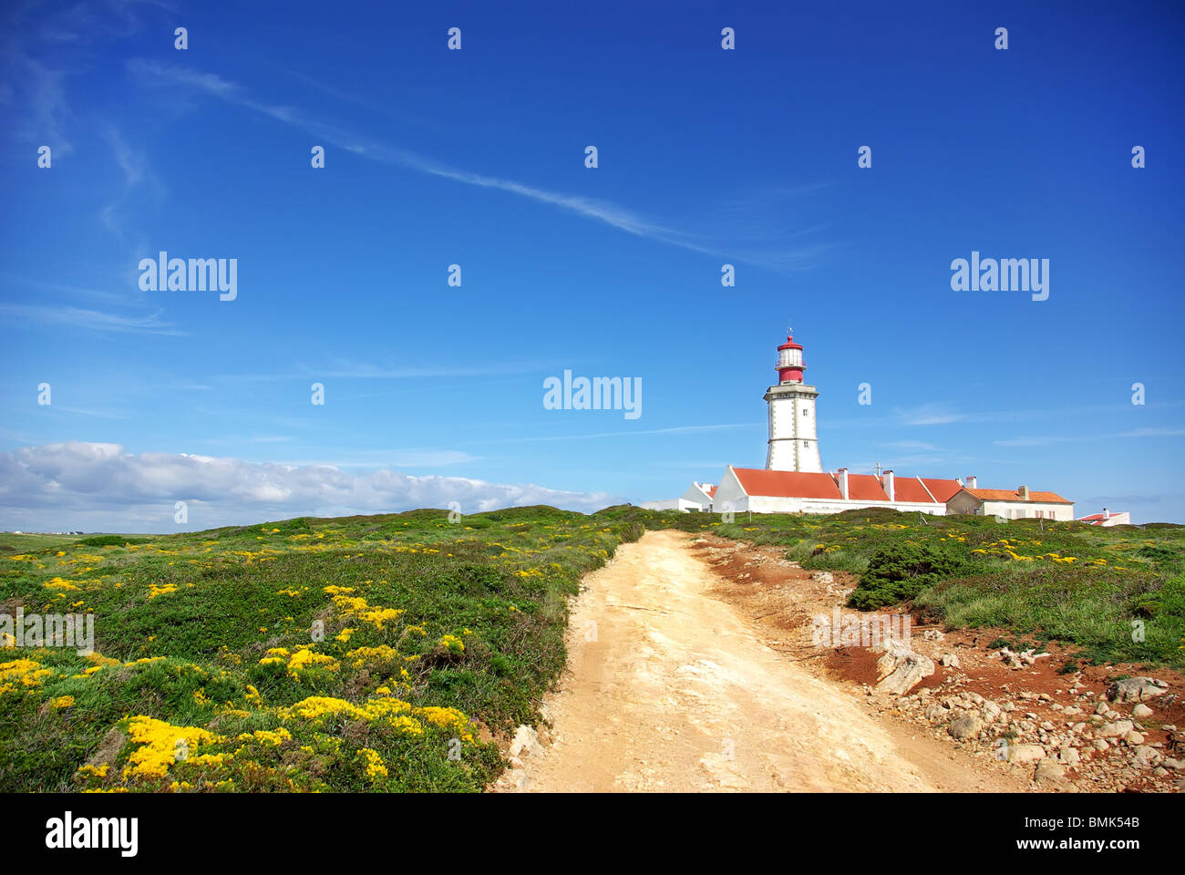 Lighthouse of Espichel cape. Stock Photo