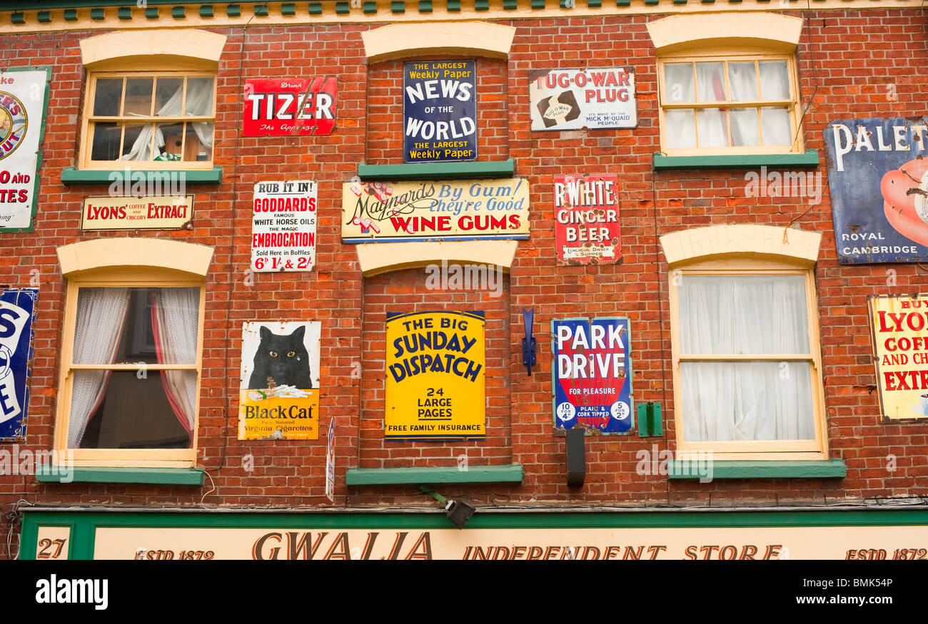 Old shop advertising signs Ross-On-Wye Stock Photo