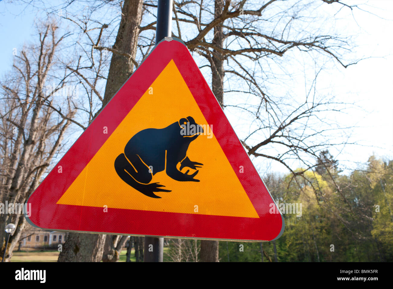 Warning for frogs Stock Photo - Alamy
