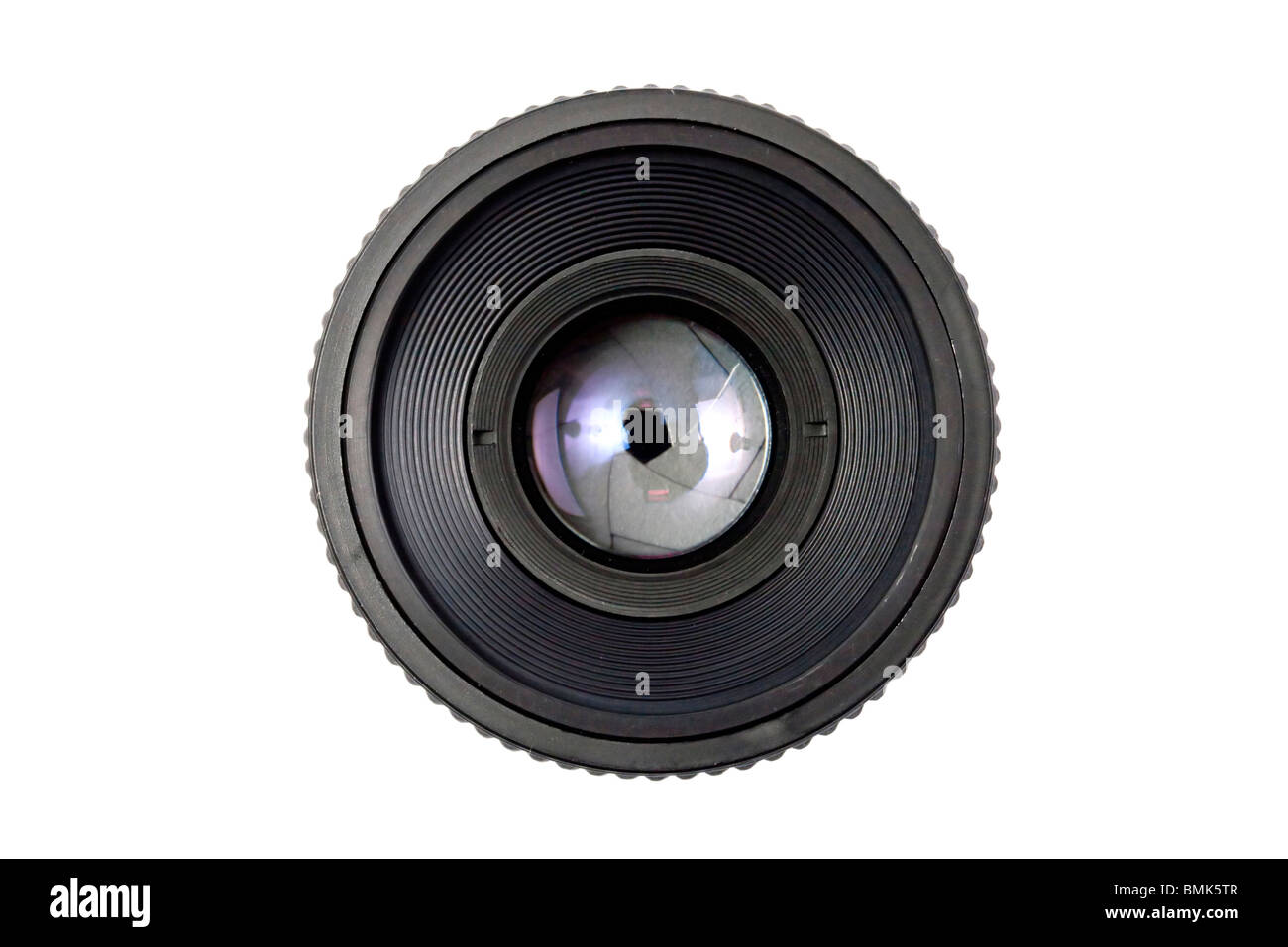 One lens isolated on white Stock Photo