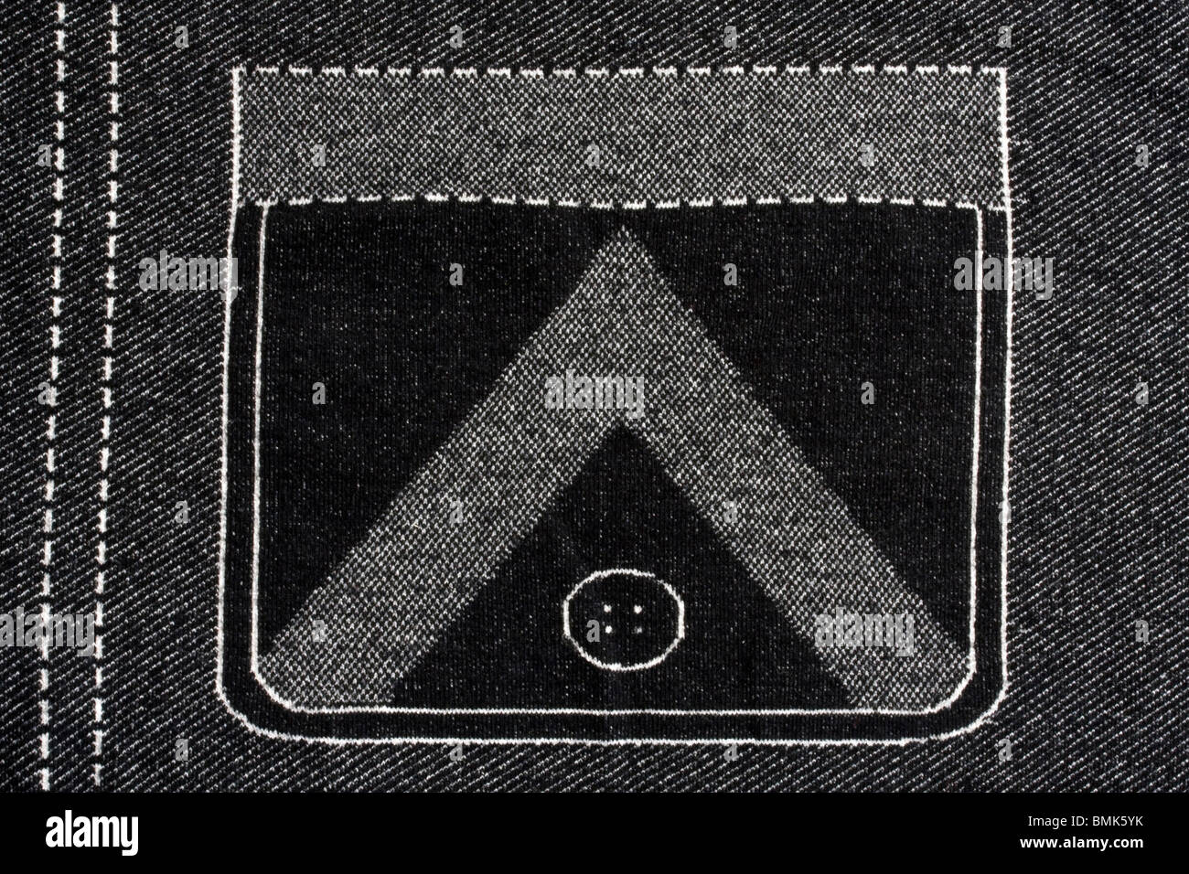 Denim fabric with pocket pattern background Stock Photo