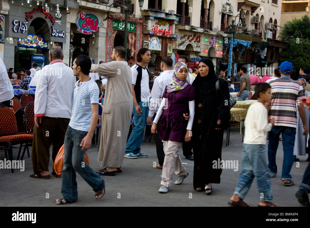 People at Khan al-Khalili Bazaar, Cairo, Al Qahirah, Egypt Stock Photo