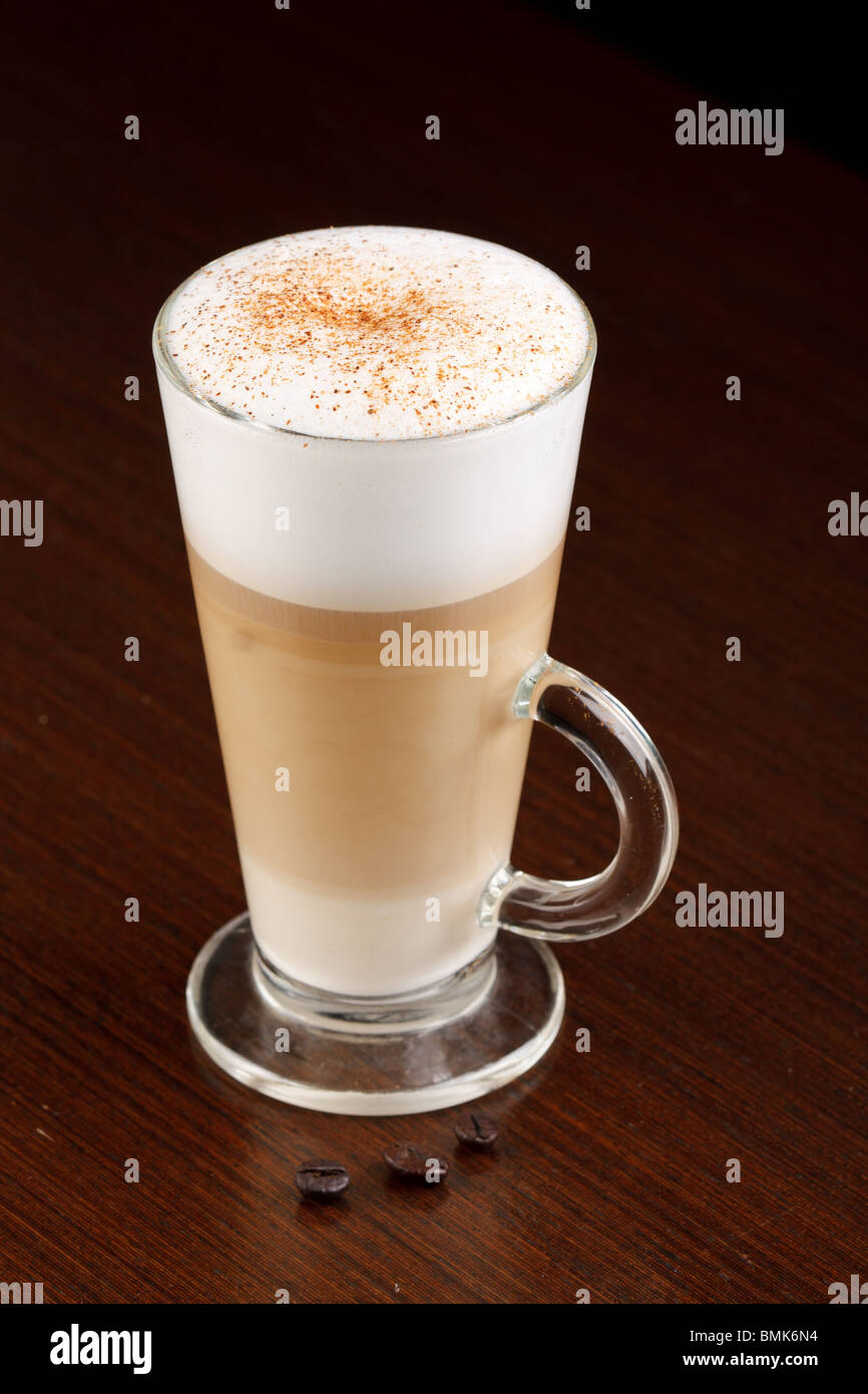 Coffee Latte in a glass Stock Photo