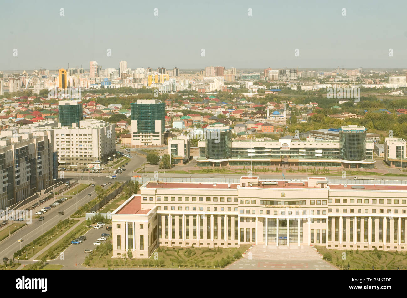 View from Bayterek Tower, landmark of Astana, Kazakhstan Stock Photo