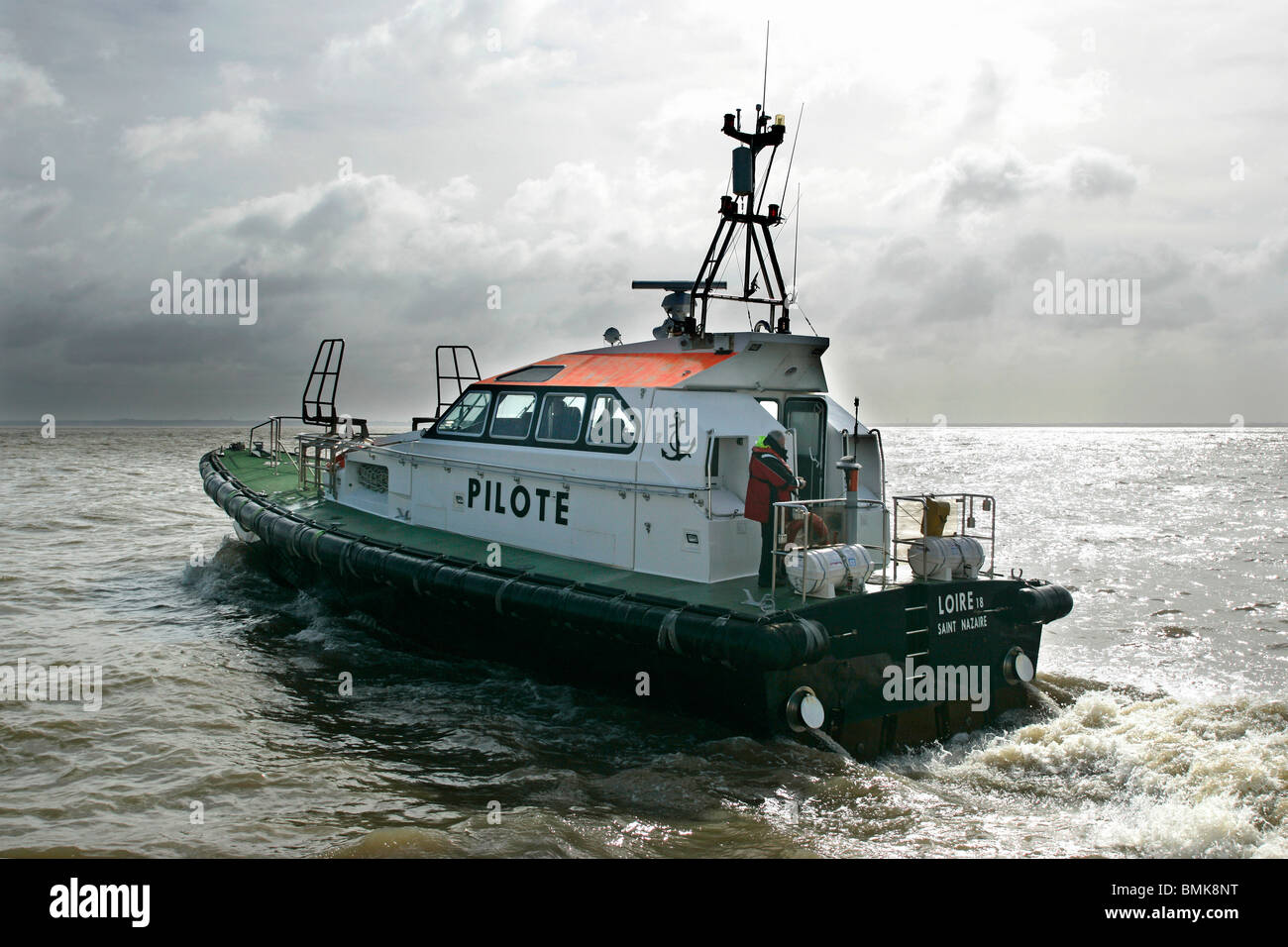 Boat of the 'pilotes de la Loire' (sailors) Stock Photo