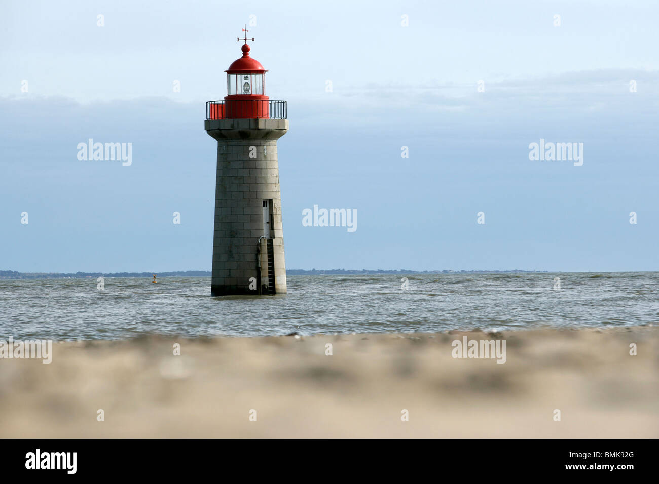 Lighthouse of Villès-Martin in Saint-Nazaire Stock Photo