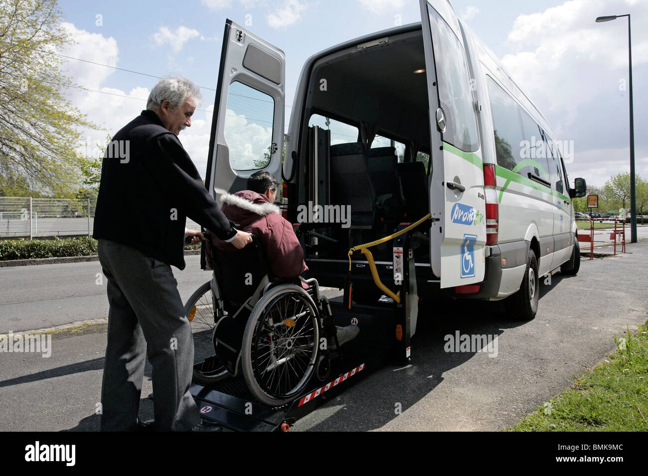Public transport and disability Stock Photo