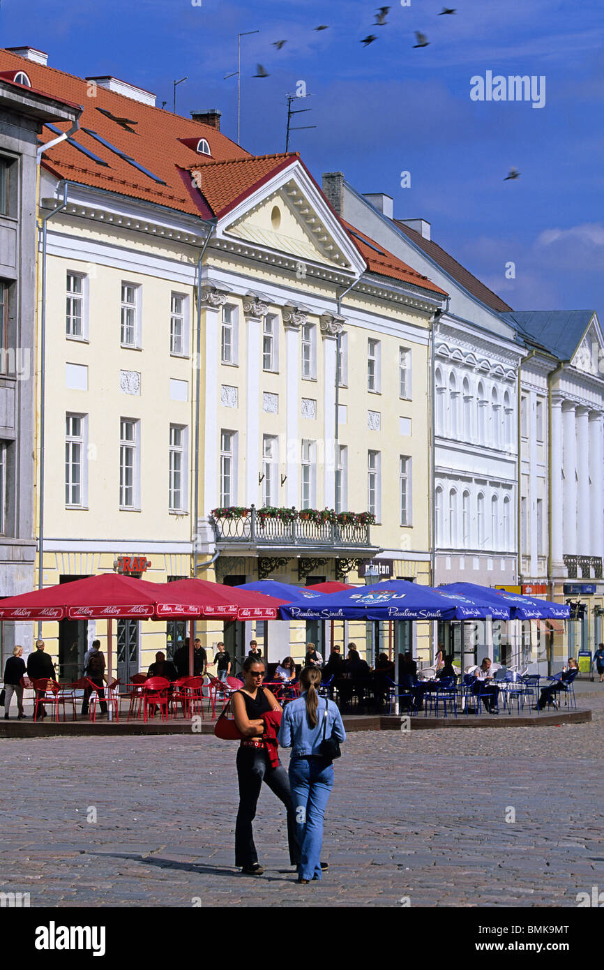 Estonia,Tartu,Raekoja Plats square,merchant houses,typical houses Stock