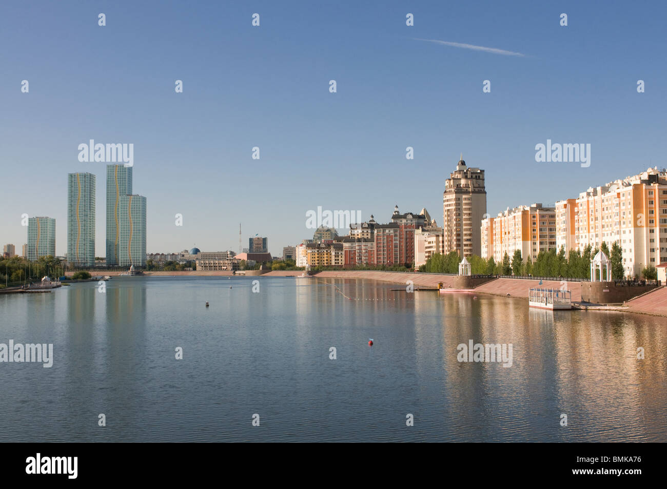 Skyline of Astana with skyscrapers, Kazakhstan Stock Photo