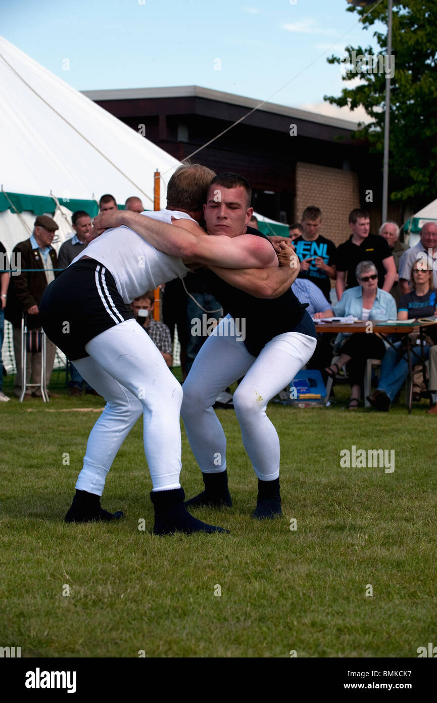 Cumberland and Westmoreland Wrestling contest at the Northumberland County Show in Corbridge Stock Photo