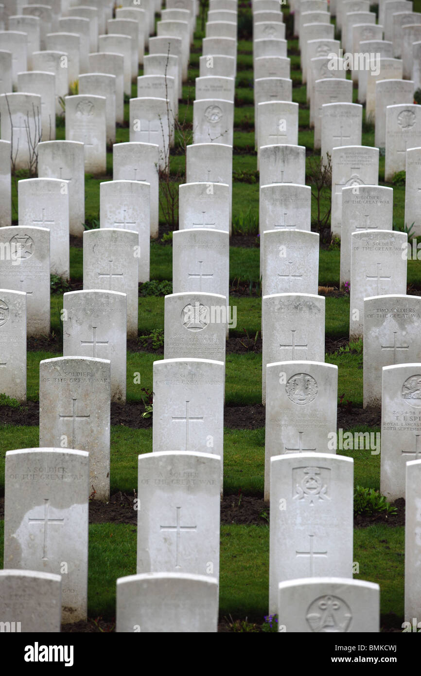 Tyne Cot cemetery near Passendale, Belgium Stock Photo