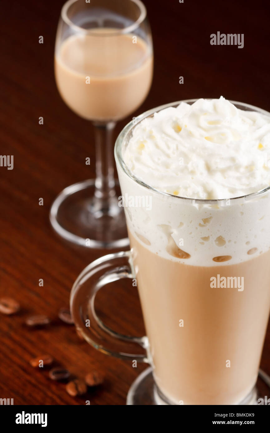 coffee with cream liqueur Stock Photo Alamy