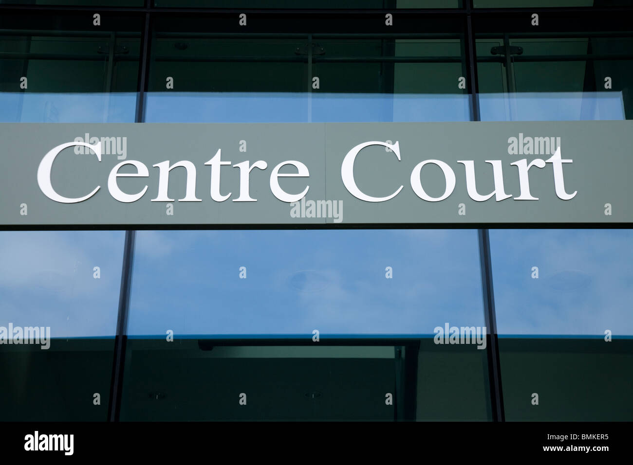 Sign outside Centre Court at the Wimbledon tennis tournament championship ground. London SW19. UK. Stock Photo
